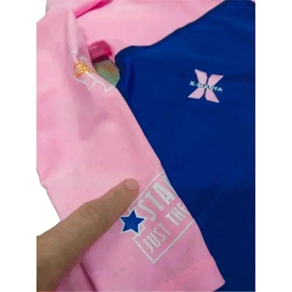 Dive & Sail Girls One Piece Long Sleeve Swimsuit UPF 50+ XL Blue/Pink - Picture 4 of 5